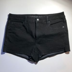 American Eagle Black Hi-Rise Jean Shorts - US 12